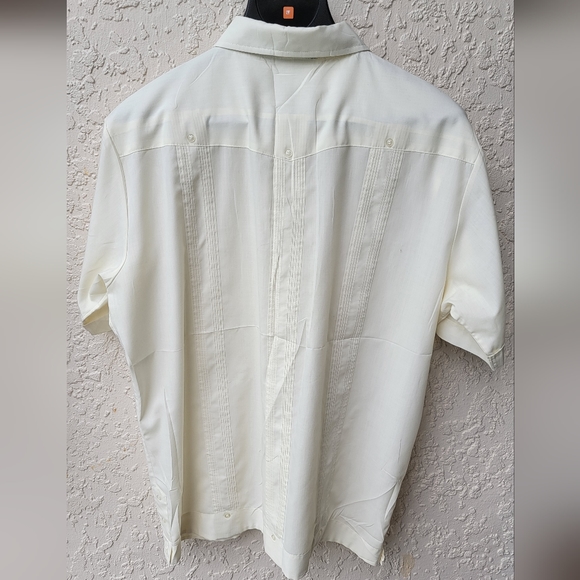 Mens  authentic guayaberas Style Button Shirt Mens Large. White. - Picture 7 of 12